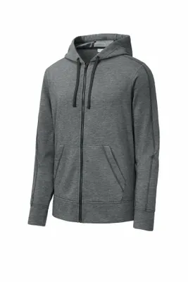 Sport-Tek PosiCharge Tri-Blend Wicking Fleece Full-Zip Hooded Jacket ST293 - Stealth Promo Co