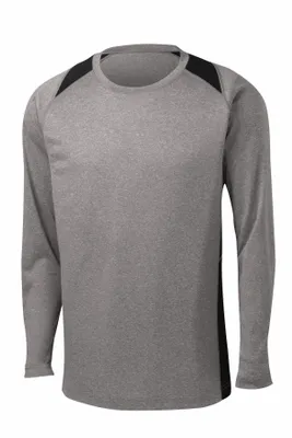 Sport-Tek Long Sleeve Heather Colorblock Contender Tee. ST361LS - Stealth Promo Co