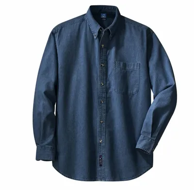 Port & Company - Long Sleeve Value Denim Shirt. SP10 - Stealth Promo Co