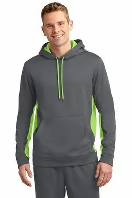 Sport-Tek Sport-Wick Fleece Colorblock Hooded Pullover. ST235 - Stealth Promo Co