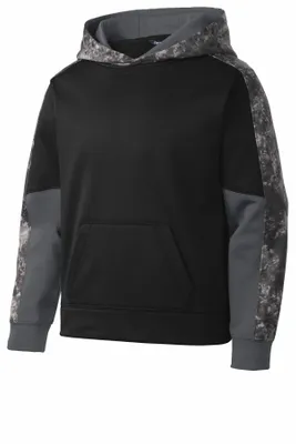 Sport-Tek Youth Sport-Wick Mineral Freeze Fleece Colorblock Hooded Pullover. YST231 - Stealth Promo Co