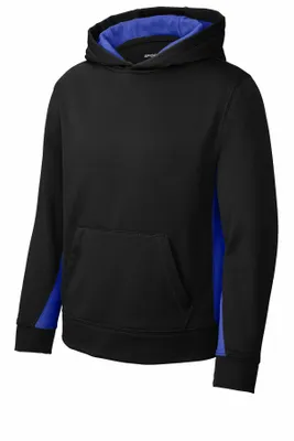 Sport-Tek Youth Sport-Wick Fleece Colorblock Hooded Pullover. YST235 - Stealth Promo Co