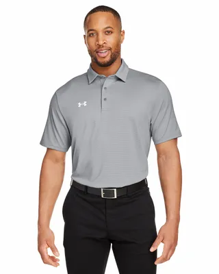 Men's Destin Drive Striped Performance Polo - Stealth Promo Co