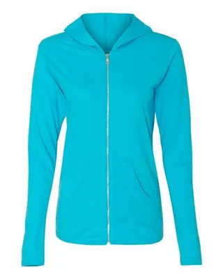 Women's Triblend Full-Zip Hooded Long Sleeve T-Shirt - Stealth Promo Co