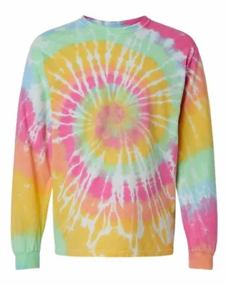 Multi-Color Spiral Tie-Dyed Long Sleeve T-Shirt - Stealth Promo Co