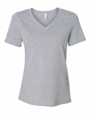 Bella + Canvas Ladies' Relaxed Heather CVC Jersey V-Neck T-Shirt - Stealth Promo Co