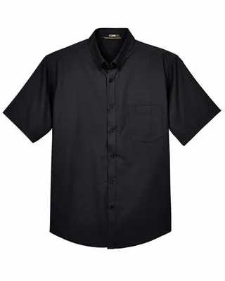 CORE365 Men's Tall Optimum Short-Sleeve Twill Shirt - Stealth Promo Co