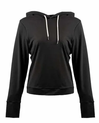 Ladies' Modest Crop Hooded Sweatshirt - Stealth Promo Co