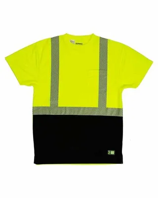 Unisex Hi-Vis Class 2 Color Blocked Pocket T-Shirt - Stealth Promo Co