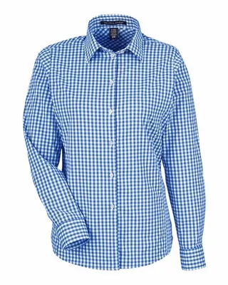CrownLux Performance® Ladies' Gingham Shirt - Stealth Promo Co