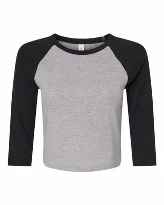 Ladies' Micro Ribbed Three-Quarter Raglan Baby T-Shirt - Stealth Promo Co