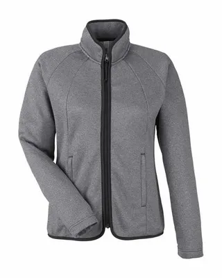 Ladies' Venture Heathered Stripe Full-Zip - Stealth Promo Co