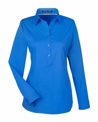 Devon & Jones Ladies' Perfect Fit Half-Placket Tunic Top - Stealth Promo Co