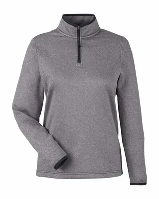Ladies' Venture Heathered Stripe Quarter-Zip - Stealth Promo Co