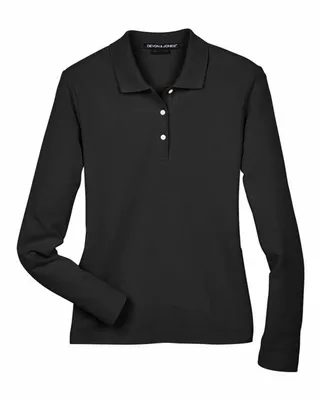 Devon & Jones Ladies' Pima Piqu Long-Sleeve Polo - Stealth Promo Co