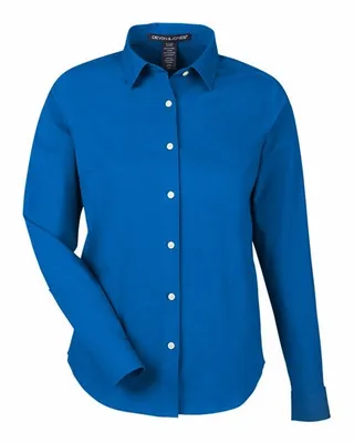 CrownLux Performance® Ladies' Spencer Poplin Shirt - Stealth Promo Co