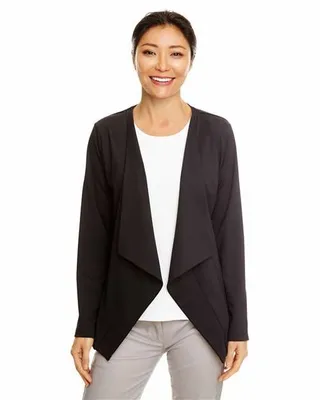 Devon & Jones Ladies' Perfect Fit Draped Open Blazer - Stealth Promo Co