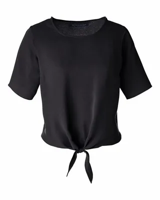 Devon & Jones Ladies' Perfect Fit Tie-Front Blouse - Stealth Promo Co