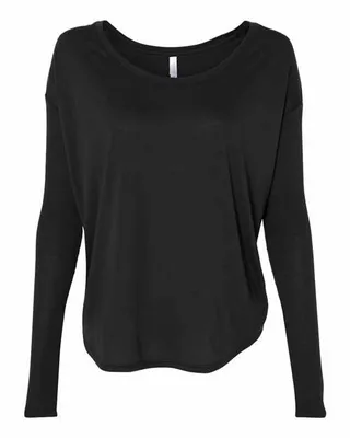 Bella + Canvas Ladies' Flowy Long-Sleeve T-Shirt with 2x1 Sleeves - Stealth Promo Co