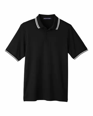 Devon & Jones Men's CrownLux Performance Plaited Tipped Polo - Stealth Promo Co