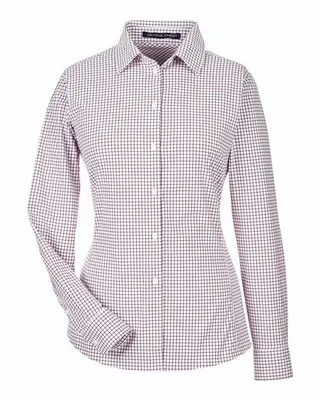 Devon & Jones CrownLux Performance Ladies' Micro Windowpane Shirt - Stealth Promo Co