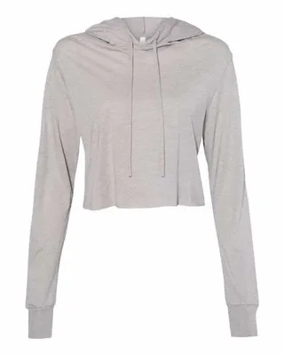 Bella + Canvas Ladies' Cropped Long Sleeve Hoodie T-Shirt - Stealth Promo Co
