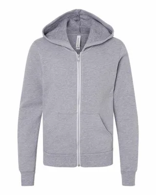 Bella + Canvas Youth Sponge Fleece Full-Zip Hooded Sweatshirt - Stealth Promo Co