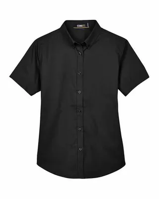 CORE365 Ladies' Optimum Short-Sleeve Twill Shirt - Stealth Promo Co