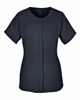 Devon & Jones Ladies' Perfect Fit Short-Sleeve Crepe Blouse - Stealth Promo Co