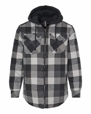 Men's Hooded Flannel Jacket - Stealth Promo Co