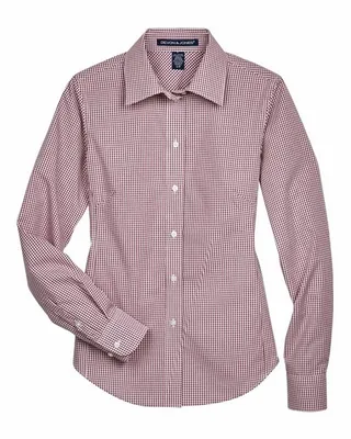 Devon & Jones Ladies' Crown Woven Collection Gingham Check - Stealth Promo Co