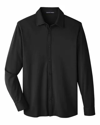 CrownLux Performance® Men's Plaited Button-Down - Stealth Promo Co