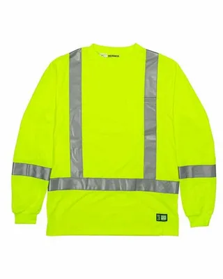 Men's Hi-Vis Class 3 Performance Long Sleeve Pocket T-Shirt - Stealth Promo Co