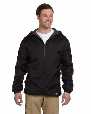 Dickies Men's Fleece-Lined Hooded Nylon Jacket - Stealth Promo Co