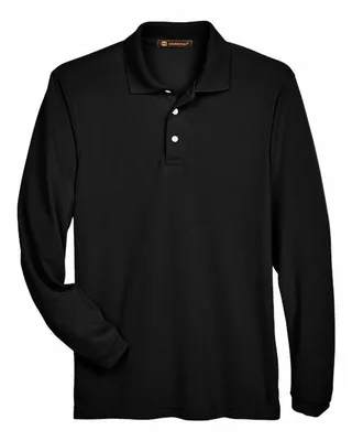 Harriton Men's 5.6 oz. Easy Blend Long-Sleeve Polo - Stealth Promo Co