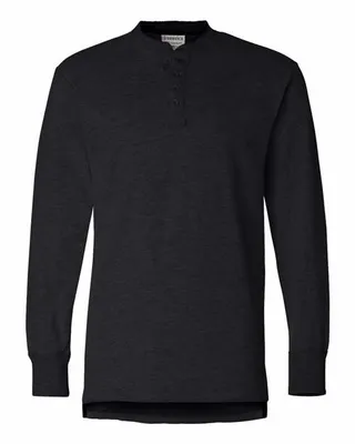 Men's Vintage Brushed Jersey Henley - Stealth Promo Co