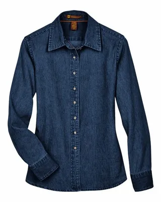 Harriton Ladies' 6.5 oz. Long-Sleeve Denim Shirt - Stealth Promo Co