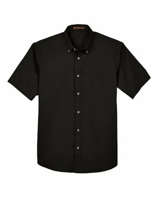 Harriton Men's Easy Blend Short-Sleeve Twill Shirt withStain-Release - Stealth Promo Co