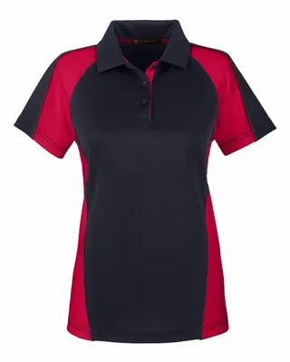 Harriton Ladies' Advantage Snag Protection Plus IL Colorblock Polo - Stealth Promo Co