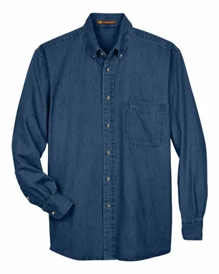 Harriton Men's Tall 6.5 oz. Long-Sleeve Denim Shirt - Stealth Promo Co