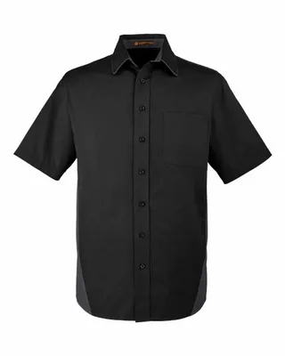 Harriton Men's Tall Flash IL Colorblock Short Sleeve Shirt - Stealth Promo Co