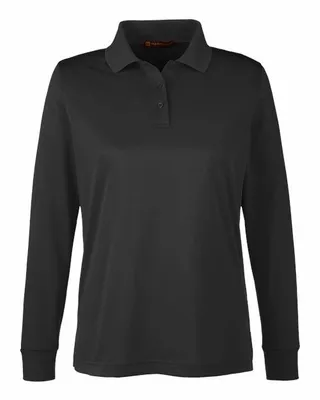 Harriton Ladies' Advantage Snag Protection Plus IL Long Sleeve Polo - Stealth Promo Co