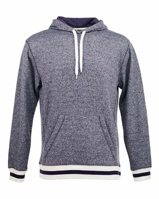 Adult Peppered Fleece Lapover Hooded Sweatshirt - Stealth Promo Co