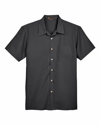 Harriton Men's Barbados Textured CampShirt - Stealth Promo Co