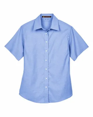 Harriton Ladies' Short-Sleeve Oxford with Stain-Release - Stealth Promo Co