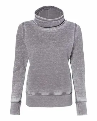 J America Ladies' Zen Fleece Cowl Neck - Stealth Promo Co