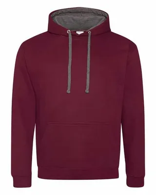 Just Hoods By AWDis Adult 80/20 Midweight Varsity Contrast Hooded Sweatshirt - Stealth Promo Co