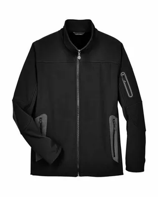 North End Men's Three-Layer Fleece Bonded Soft Shell Technical Jacket - Stealth Promo Co