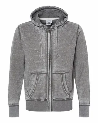 J America Adult Vintage Zen Full-Zip Fleece Hooded Sweatshirt - Stealth Promo Co