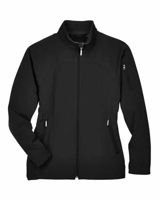 North End Ladies' Three-Layer Fleece Bonded Performance Soft Shell Jacket - Stealth Promo Co